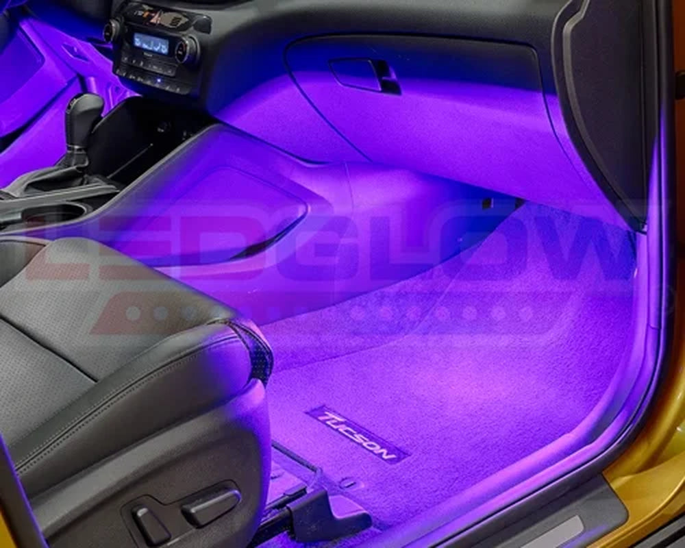 4-Piece Purple LED Interior Underdash Lighting Kit