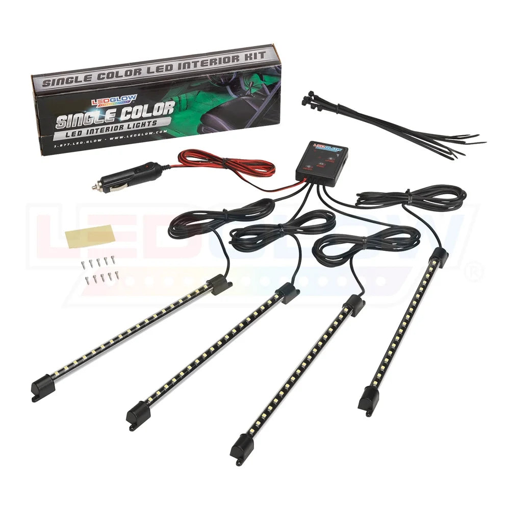 4-Piece Purple LED Interior Underdash Lighting Kit